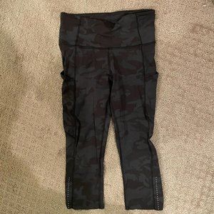 lululemon Scalloped Hem High-Rise Crop Camo Leggings